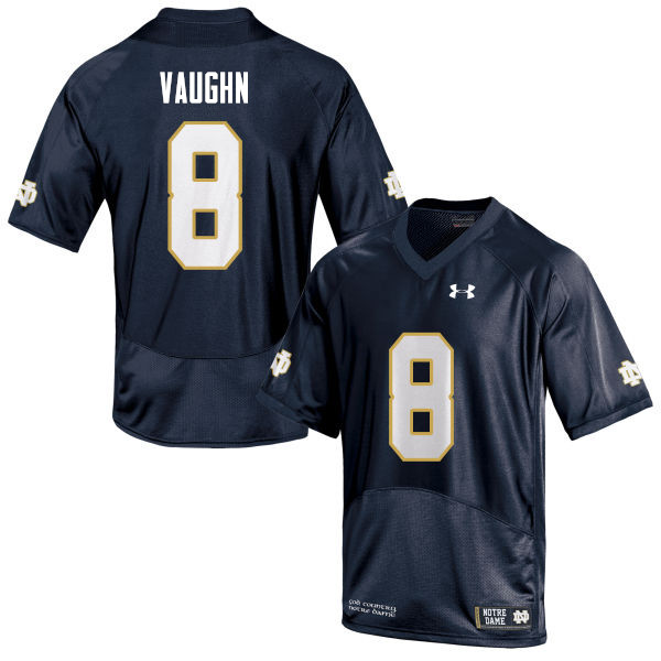 Men's NCAA Notre Dame Fighting Irish #8 Donte Vaughn Stitched College Under Armour Authentic Navy Football Jersey HL10W34SH